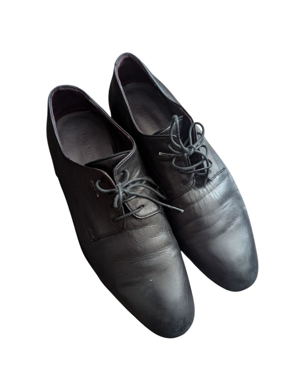 Valentino Black Leather Oxfords